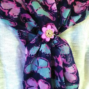 Stretch scarf ring with scarf